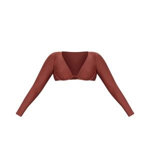 Underwired Long Sleeve Bikini Top - Deep Brown